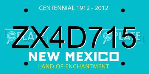 ZX4D715 New Mexico License Plate