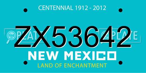 ZX53642 New Mexico License Plate