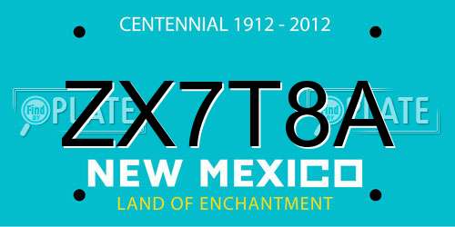ZX7T8A New Mexico License Plate