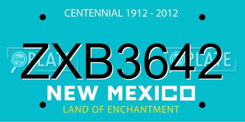ZXB3642 New Mexico License Plate