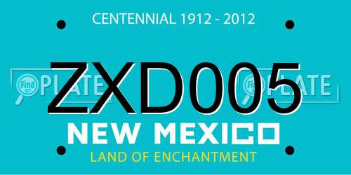 ZXD005 New Mexico License Plate
