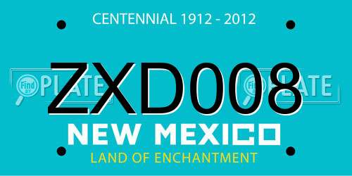 ZXD008 New Mexico License Plate