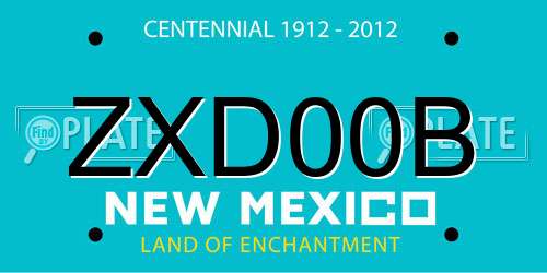 ZXD00B New Mexico License Plate