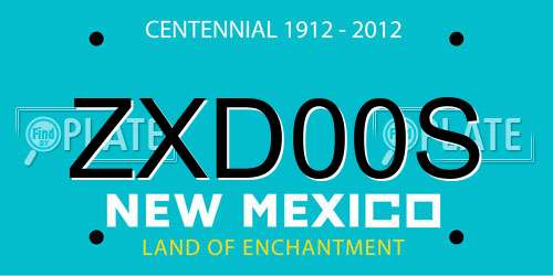 ZXD00S New Mexico License Plate