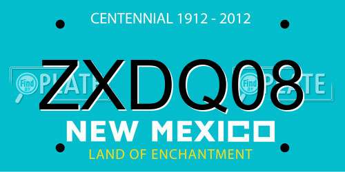ZXDQ08 New Mexico License Plate