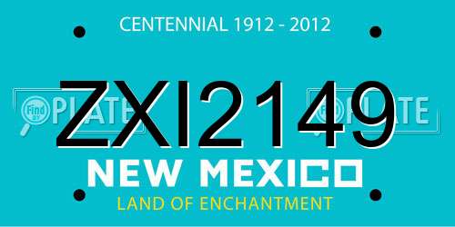 ZXI2149 New Mexico License Plate