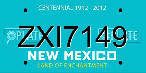 ZXI7149 New Mexico License Plate