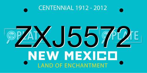 ZXJ5572 New Mexico License Plate