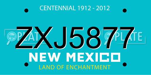 ZXJ5877 New Mexico License Plate