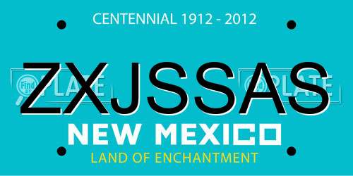 ZXJSSAS New Mexico License Plate