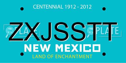 ZXJSSTT New Mexico License Plate