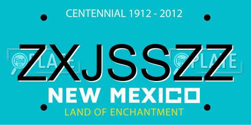 ZXJSSZZ New Mexico License Plate