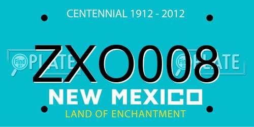 ZXO008 New Mexico License Plate