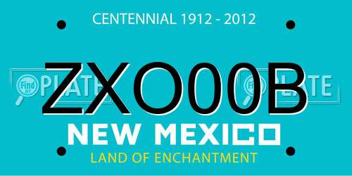ZXO00B New Mexico License Plate