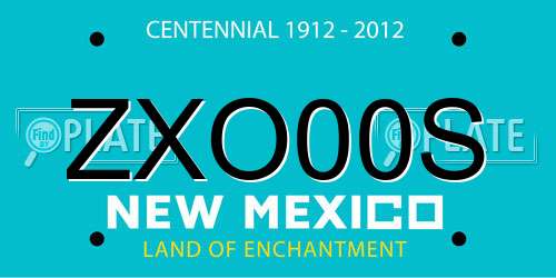 ZXO00S New Mexico License Plate