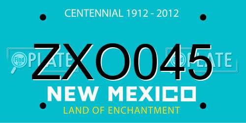 ZXO045 New Mexico License Plate