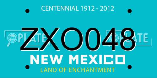 ZXO048 New Mexico License Plate