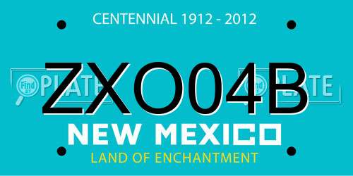 ZXO04B New Mexico License Plate