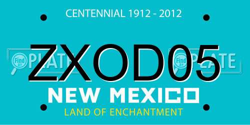 ZXOD05 New Mexico License Plate