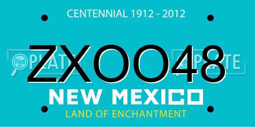ZXOO48 New Mexico License Plate