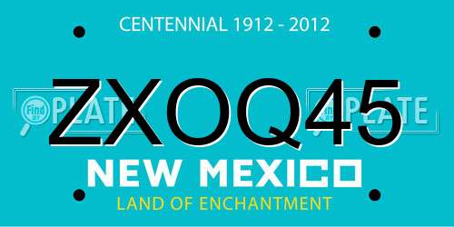 ZXOQ45 New Mexico License Plate