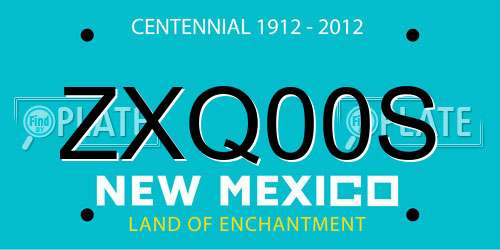 ZXQ00S New Mexico License Plate