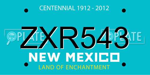 ZXR543 New Mexico License Plate