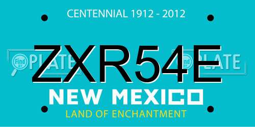 ZXR54E New Mexico License Plate