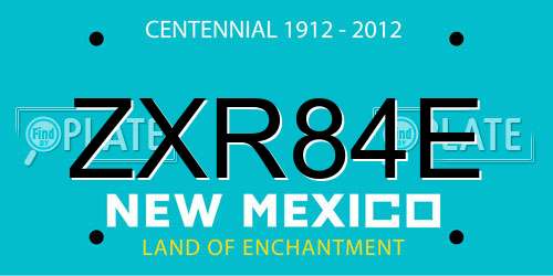 ZXR84E New Mexico License Plate