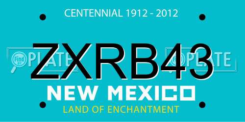 ZXRB43 New Mexico License Plate