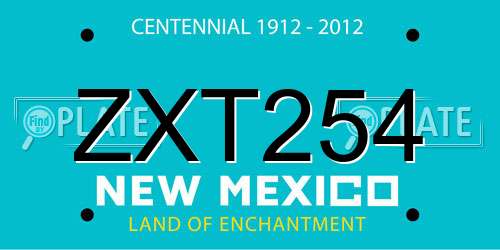 ZXT254 New Mexico License Plate