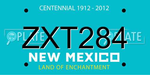 ZXT284 New Mexico License Plate