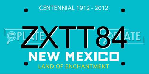 ZXTT84 New Mexico License Plate