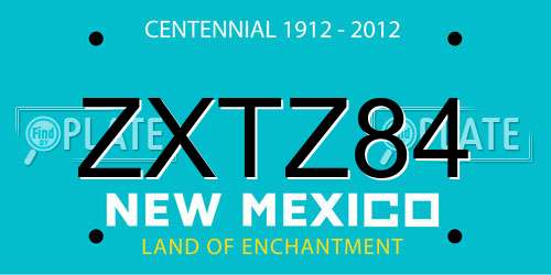 ZXTZ84 New Mexico License Plate