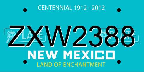 ZXW2388 New Mexico License Plate