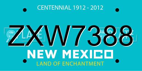 ZXW7388 New Mexico License Plate