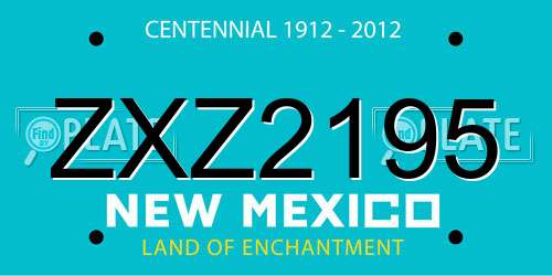 ZXZ2195 New Mexico License Plate