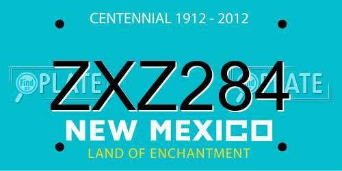 ZXZ284 New Mexico License Plate