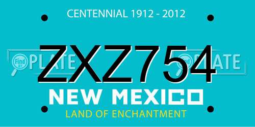 ZXZ754 New Mexico License Plate