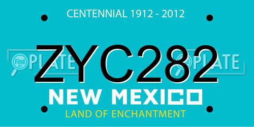 ZYC282 New Mexico License Plate