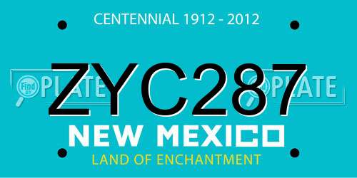 ZYC287 New Mexico License Plate