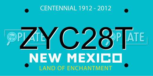 ZYC28T New Mexico License Plate