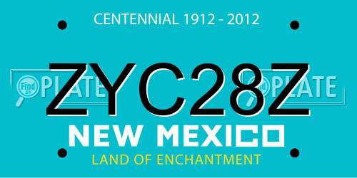 ZYC28Z New Mexico License Plate