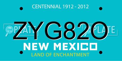 ZYG82O New Mexico License Plate