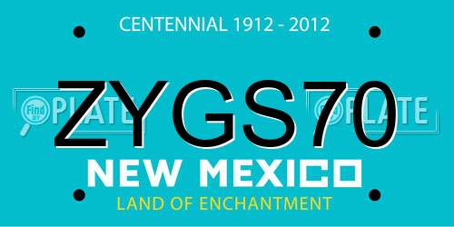 ZYGS70 New Mexico License Plate
