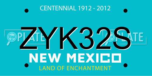 ZYK32S New Mexico License Plate