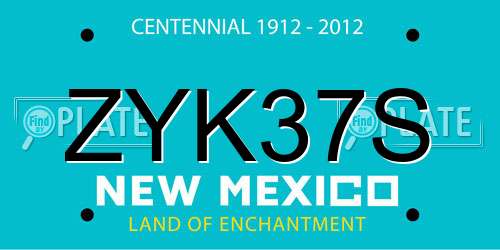 ZYK37S New Mexico License Plate