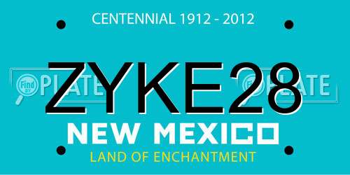ZYKE28 New Mexico License Plate