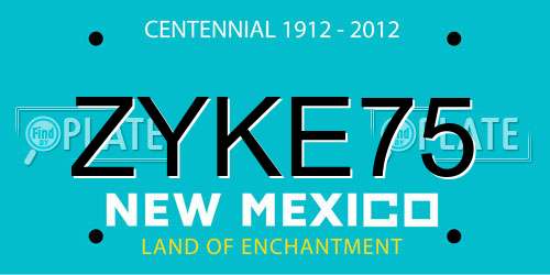 ZYKE75 New Mexico License Plate