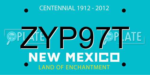 ZYP97T New Mexico License Plate